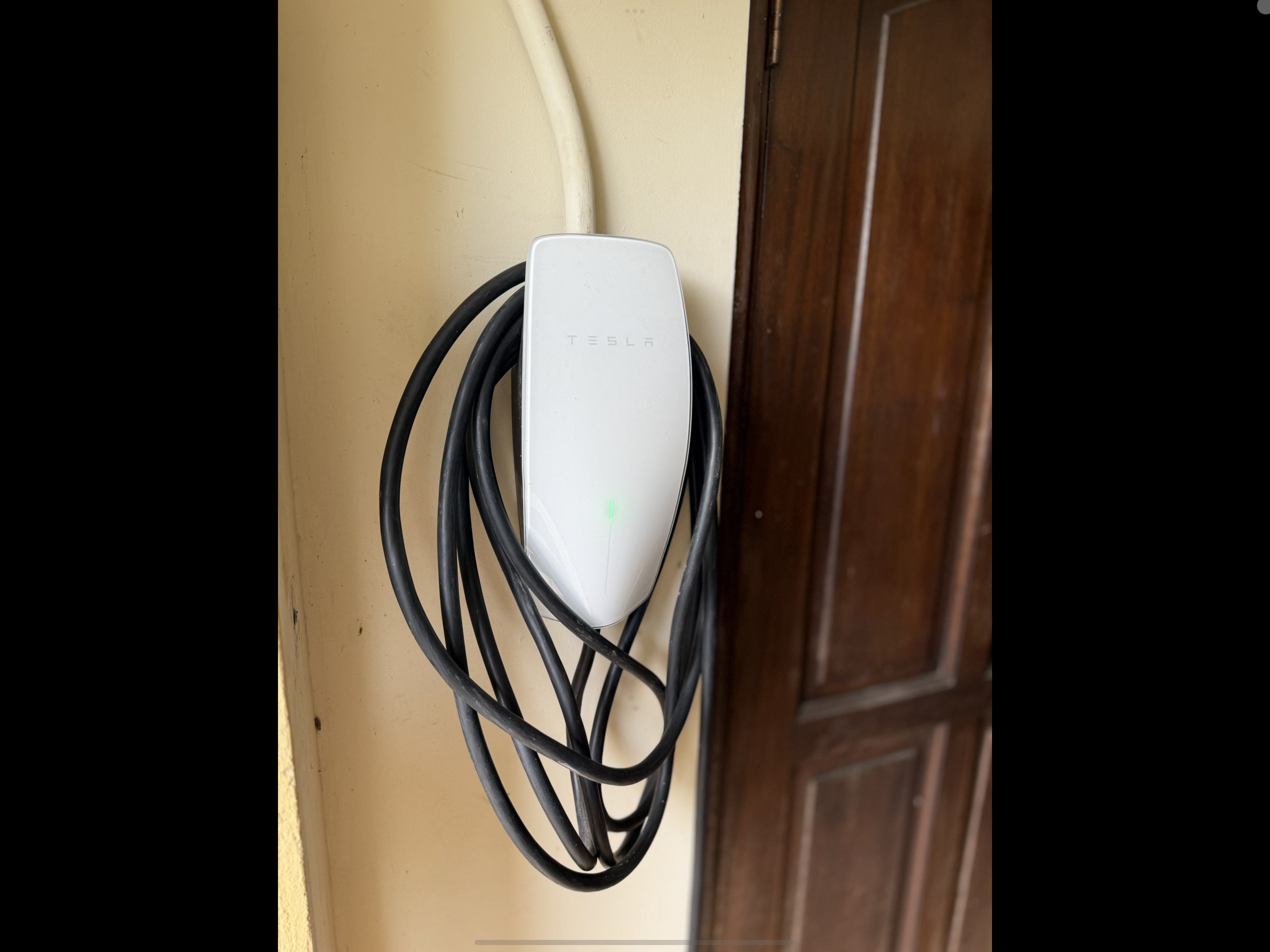 Tesla wall charger with cable